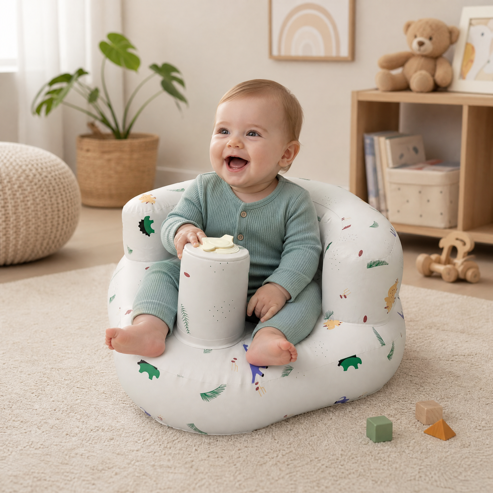 Inflatable Baby Seat with Built-in Pump（No Headrest）