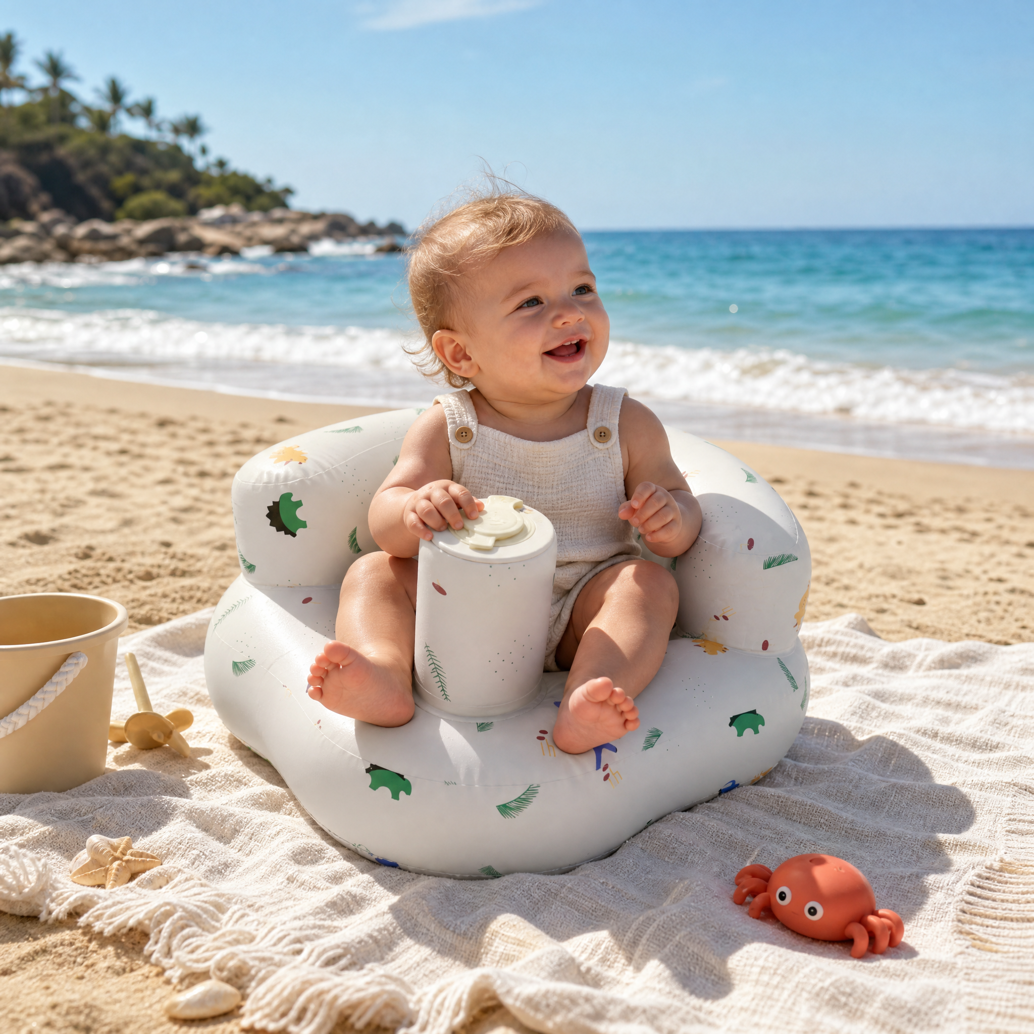 Inflatable Baby Seat with Built-in Pump（No Headrest）